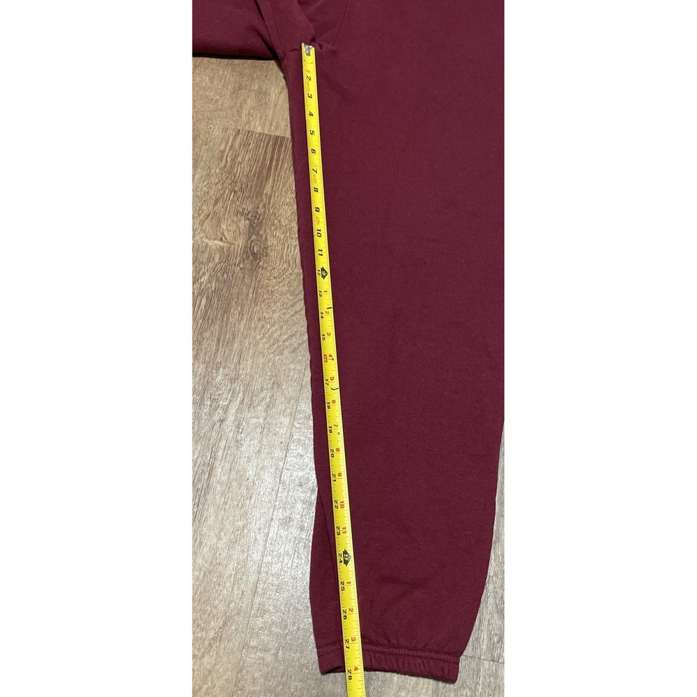 Vintage 90s Hanes Baggy Maroon Drawstring Sweatpants Joggers Size M Made in USA - Picture 4 of 8